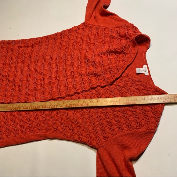 Chicos Crochet Knit Open Cardigan Sweater Size 2 Large Boho Festival Layering - Picture 6 of 7